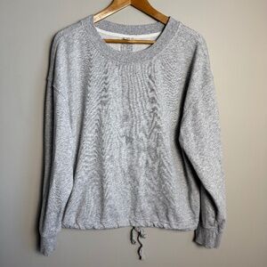 Old Navy Women's Long Sleeve‎ Split Back Sweatshirt Tie Hem Gray Size Large